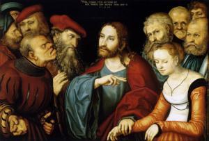 Jesus and the Adulteress (Lucas Cranach the Elder, 1532, Museum of Fine Arts, Budapest)