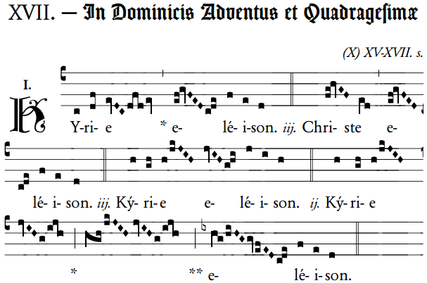 Voor zondagen van de Advent en de Veertigdagentijd, uit Kyriale XVII (melodie)