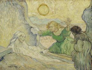 The raising of Lazarus (after Rembrandt) (Vincent van Gogh, 1890, Van Gogh Museum)