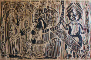 Ademola Olugebefola Woodcut