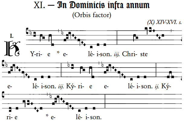 Voor zondagen in de tijd doorheen het jaar, uit Kyriale XI, Orbis Factor