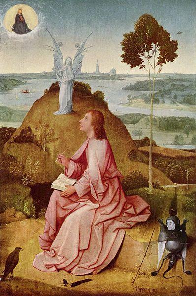 De auteur van het boek Openbaring op Patmos (Jeroen Bosch, 1489)