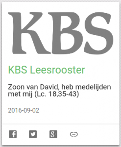 KBS Leesrooster op Alledaags Geloven